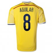 2014 Colombia #8 AGUILAR Home Yellow Jersey Shirt