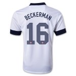 2013 USA #16 BECKERMAN Home White Soccer Jersey Shirt