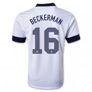 2013 USA #16 BECKERMAN Home White Soccer Jersey Shirt