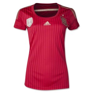 2014 Spain Home Red Women\'s Jersey Shirt