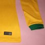 2014 World Cup Brazil Home Long Sleeve Yellow Jersey Shirt