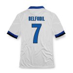 13-14 Inter Milan #7 Belfodil Away White Soccer Jersey Shirt