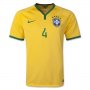 2014 Brazil #4 DAVID LUIZ Home Yellow Jersey Shirt