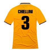 13-14 Juventus #3 Chiellini Away Yellow Jersey Shirt