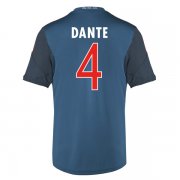 13-14 Bayern Munich #4 Dante Away Black&Blue Jersey Shirt