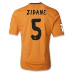 13-14 Real Madrid #5 ZIDANE Away Orange Soccer Jersey Shirt