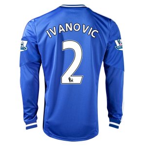 13-14 Chelsea #2 IVANOVIC Home Long Sleeve Jersey Shirt