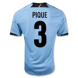 2012 Spain #3 PIQUE Blue Away Soccer Jersey Shirt