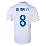 2014 USA #8 DEMPSEY Home White Soccer Jersey Shirt