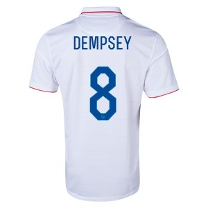 2014 USA #8 DEMPSEY Home White Soccer Jersey Shirt