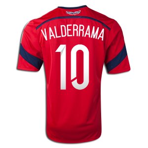 2014 FIFA World Cup Colombia Carlos Valderrama #10 Away Soccer Jersey