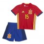 Kids Spain Euro 2016 RAMOS #15 Home Soccer Kit (Shirt+Shorts)