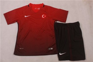 Kids Turkey Home Soccer Jersey 2016 Euro With Shorts