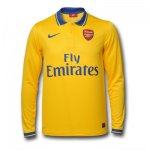 13-14 Arsenal Away Yellow Long Sleeve Jersey Shirt