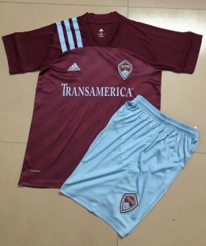 Children Colorado Rapids Home Soccer Suits 2020 Shirt and Shorts