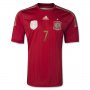 2014 Spain #7 DAVID VILLA Home Red Jersey Shirt
