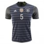Germany Away Soccer Jersey 2016 HUMMELS #5