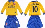 Kids Arsenal 13/14 Away #10 Wilshere Long Sleeve Kit(Shirt+shorts)