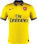 13-14 Arsenal #8 Arteta Away Yellow Jersey Shirt