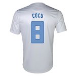 2013 Netherlands #8 Cocu Away White Jersey Shirt