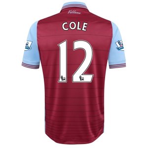 Aston Villa Home Soccer Jersey 2015-16 COLE #12