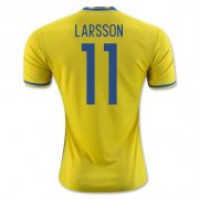 Sweden Home Soccer Jersey 2016 Larsson 11