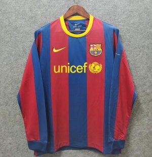 Retro Barcelona Home Long Sleeve Soccer Jerseys 2010/11