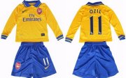Kids Arsenal 13/14 Away #11 Ozil Long Sleeve Kit(Shirt+shorts)