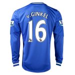 13-14 Chelsea #16 v.GINKEL Home Long Sleeve Jersey Shirt