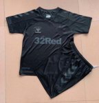 Children Rangers Anniversary Black Soccer Suits 2019/20 Shirt and Shorts