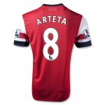 13/14 Arsenal #8 Arteta Home Red Soccer Jersey Shirt