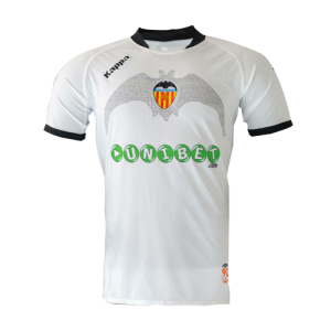 Valencia 09/10Home White Retro Jerseys Shirt