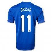 2013 Brazil #11 OSCAR Blue Away Jersey Shirt