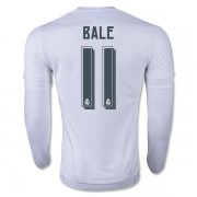 Real Madrid LS Home Soccer Jersey 2015-16 BALE #11