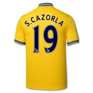 13-14 Arsenal #19 S.Cazorla Away Yellow Jersey Shirt