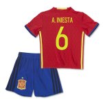 Kids Spain Euro 2016 A. INIESTA #6 Home Soccer Kit (Shirt+Shorts)