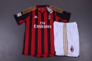 Kids AC Milan 13/14 Home Soccer Jersey Kit(Shirt+shorts)