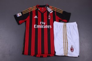 Kids AC Milan 13/14 Home Soccer Jersey Kit(Shirt+shorts)