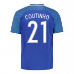 Brazil Away Soccer Jersey 2016 Coutinho 21