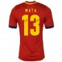 2013 Spain #13 Mata Red Home Replica Soccer Jersey Shirt