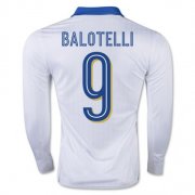 Italy Away Soccer Jersey 2016 9 Balotelli LS