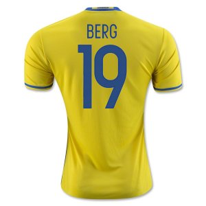 Sweden Home Soccer Jersey 2016 19 Berg