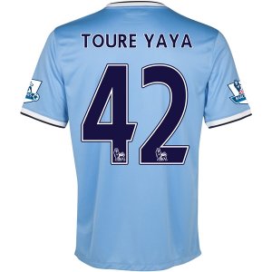 13-14 Manchester City #42 TOURE YAYA Home Soccer Shirt