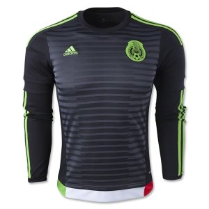 Mexico LS Home Soccer Jersey 2015-16 Black