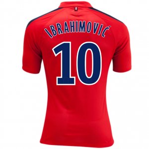 14/15 PSG #10 Ibrahimovic Away Red Soccer Jersey Shirt