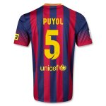 13-14 Barcelona #5 PUYOL Home Soccer Jersey Shirt