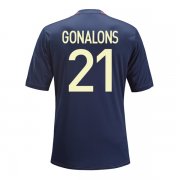 13-14 Olympique Lyonnais #21 Gonalons Away Black Jersey Shirt