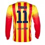 13-14 Barcelona #11 Thiago Away Long Sleeve Soccer Jersey Shirt