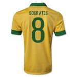 13/14 Brazil #8 Socrates Yellow Home Jersey Shirt Replica