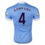 Manchester City Home Soccer Jersey 2015-16 KOMPANY #4